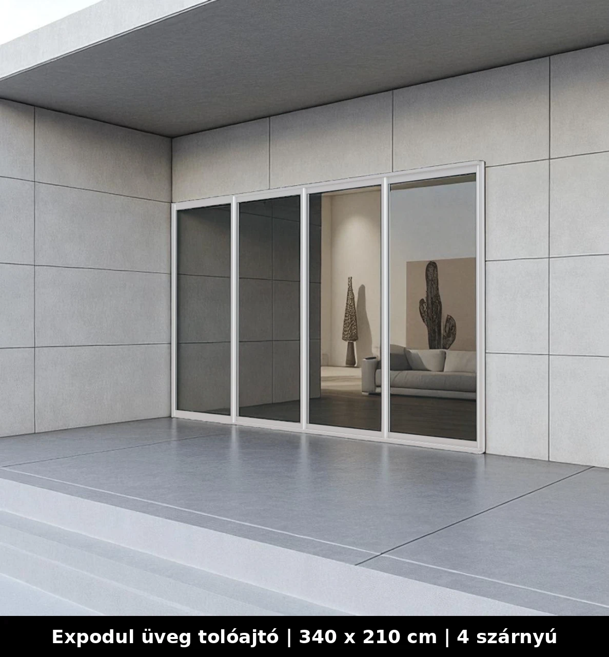 Expodul Üveg Tolóajtó 340x210 cm 4 szárnyú