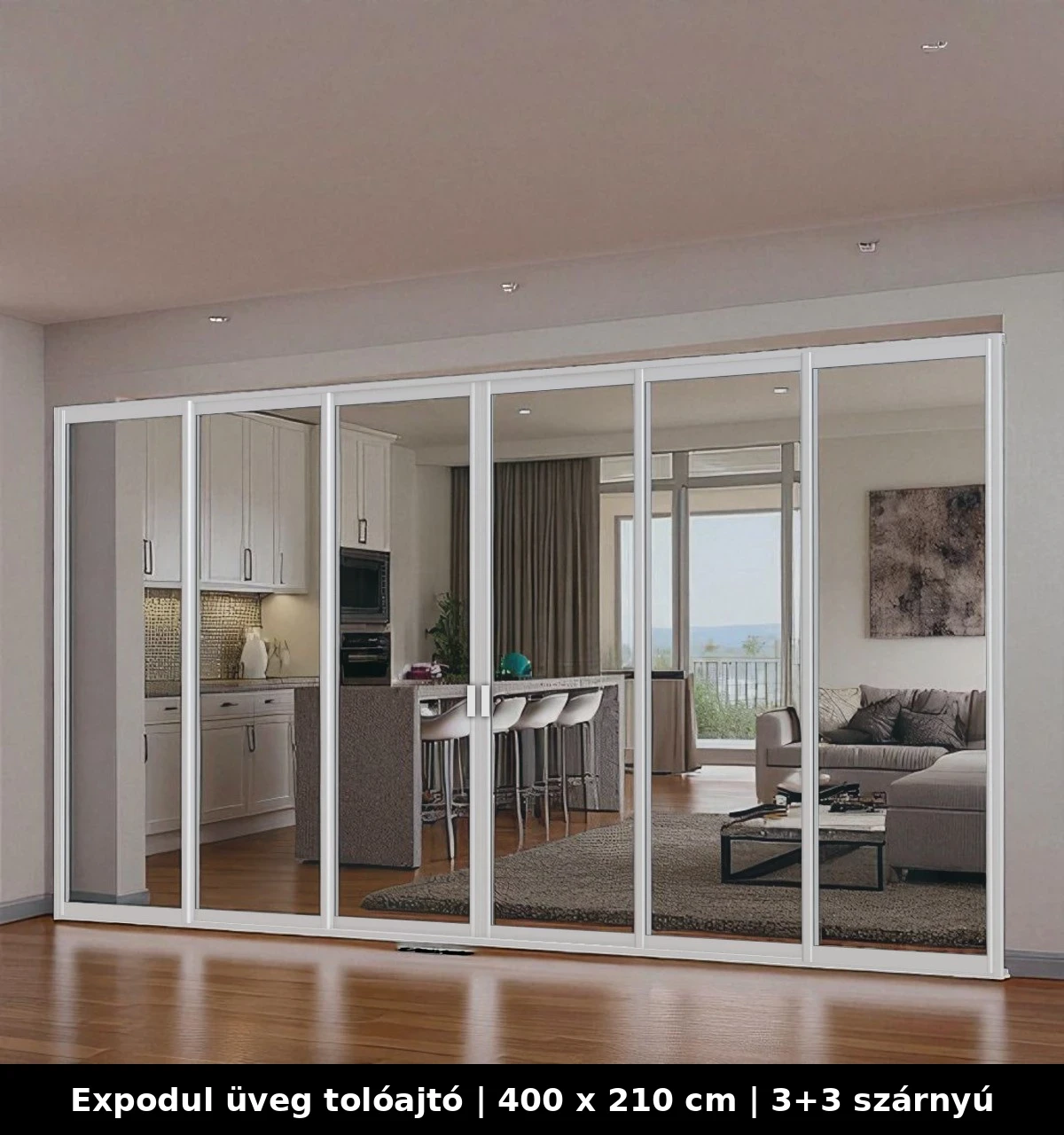 Expodul Üveg Toloajtó 400x210 cm 3+3 szárnyú