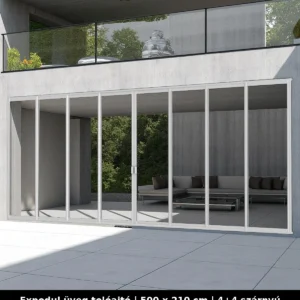Expodul Üveg Tolóajtó 500x210 cm 4+4 szárnyú
