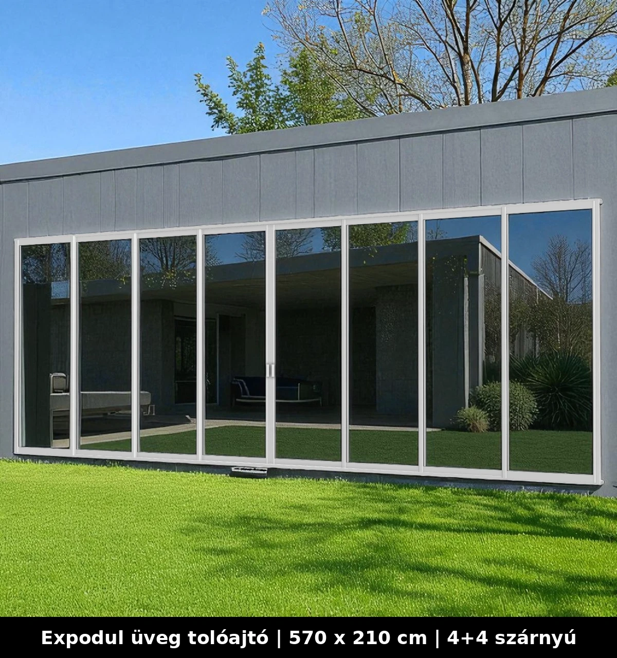 Expodul Üveg Tolóajtó 570x210 cm 4+4 szárnyú