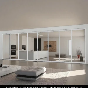 Expodul Üveg Tolóajtó 670x210 cm 4+4 szárnyú