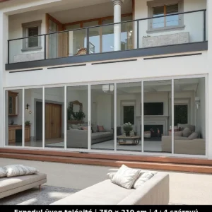 Expodul Üveg Tolóajtó 750x210 cm 4+4 szárnyú