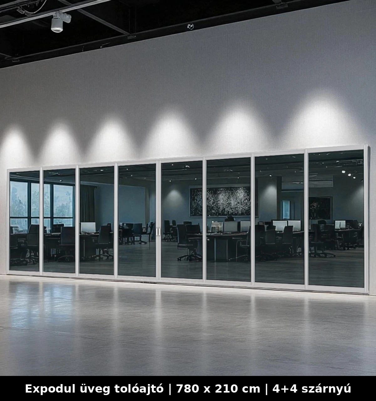 Expodul Üveg Tolóajtó 780x210 cm 4+4 szárnyú